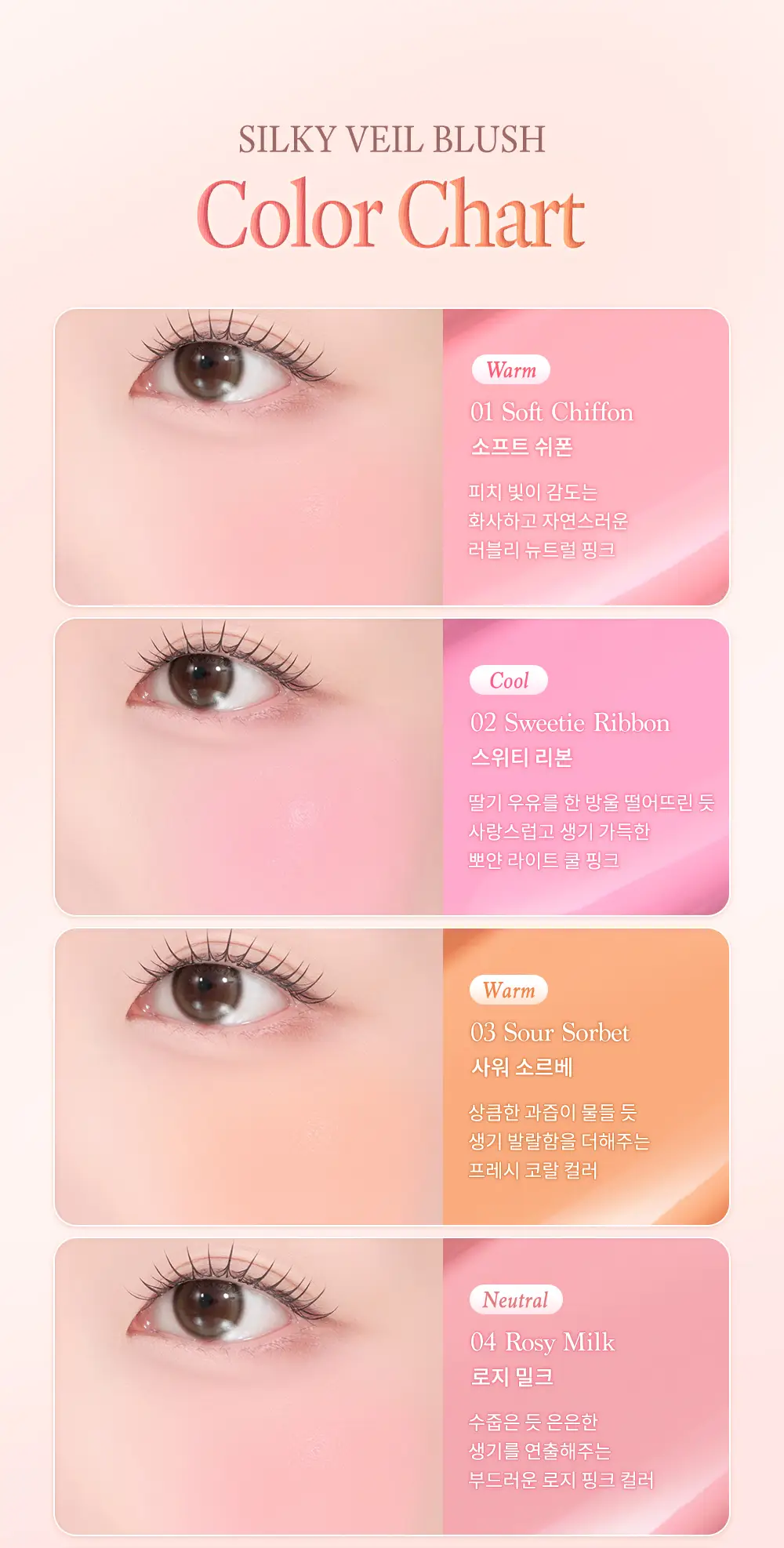 [퍼프2P 증정] 데이지크 실키 베일 블러쉬 4 colors (단품/기획) 상세페이지 4